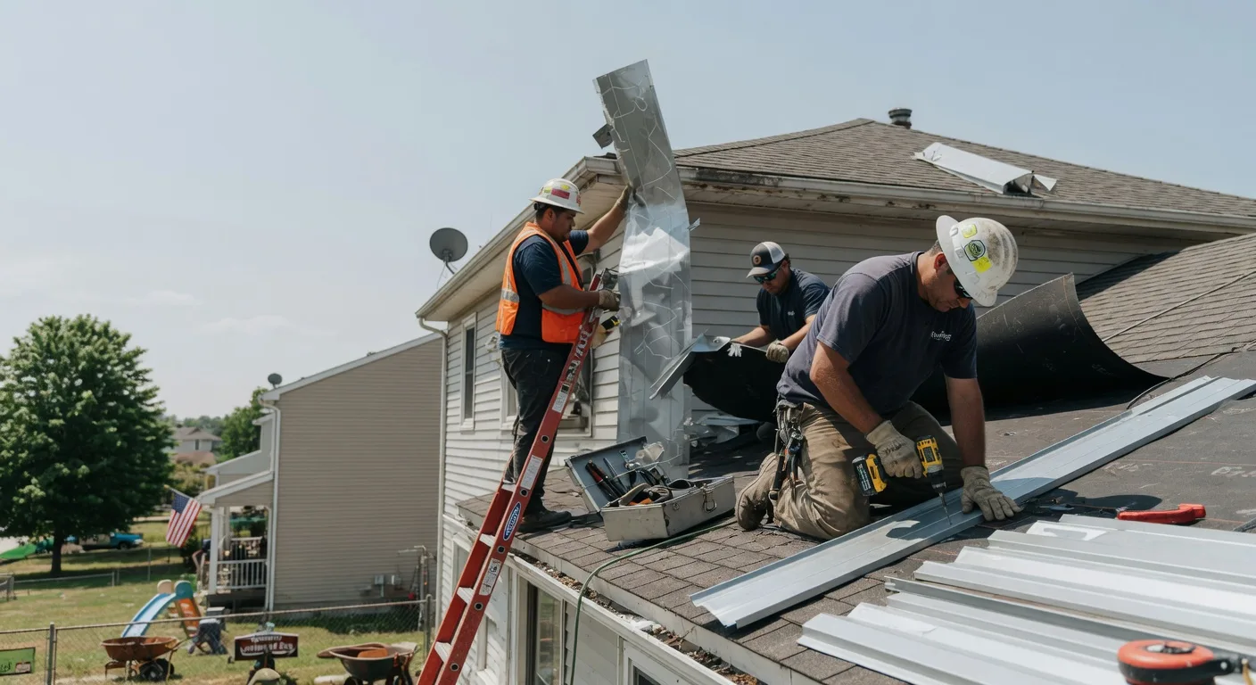 Storm Damage Metal Roof Repair in North Henderson, IL